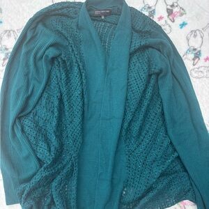 Jones New York Teal Knit Cardigan